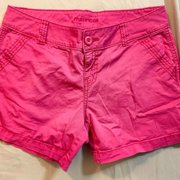 TWO Pairs Khaki Shorts- Maurice's SIZE 9/10 Watermelon AND Old Navy SIZE 8 White - Picture 2 of 13